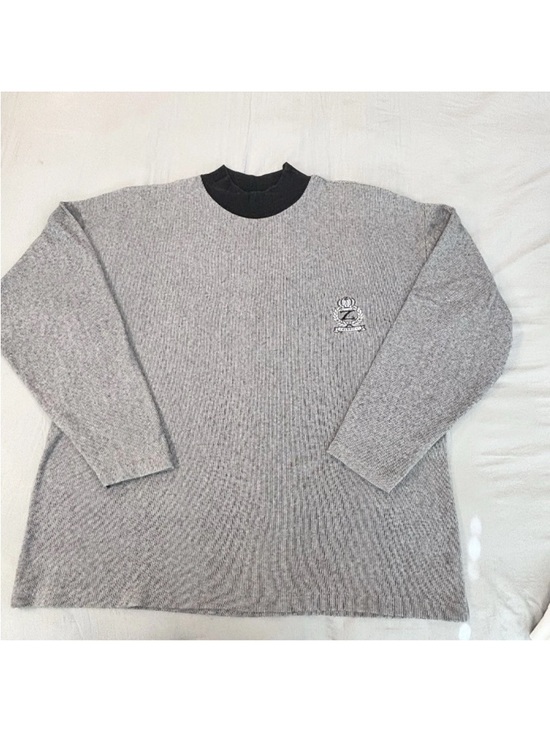 Z. Cavaricci Other - Vintage Z Cavaricci Mock Neck Shirt Men’s Xl Long Sleeve Black Gray